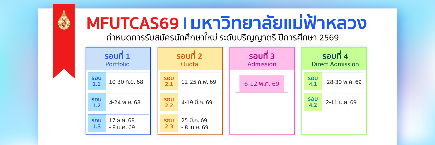 กำหนดการรับสมัคร ป.ตรี ปีการศึกษา 2569