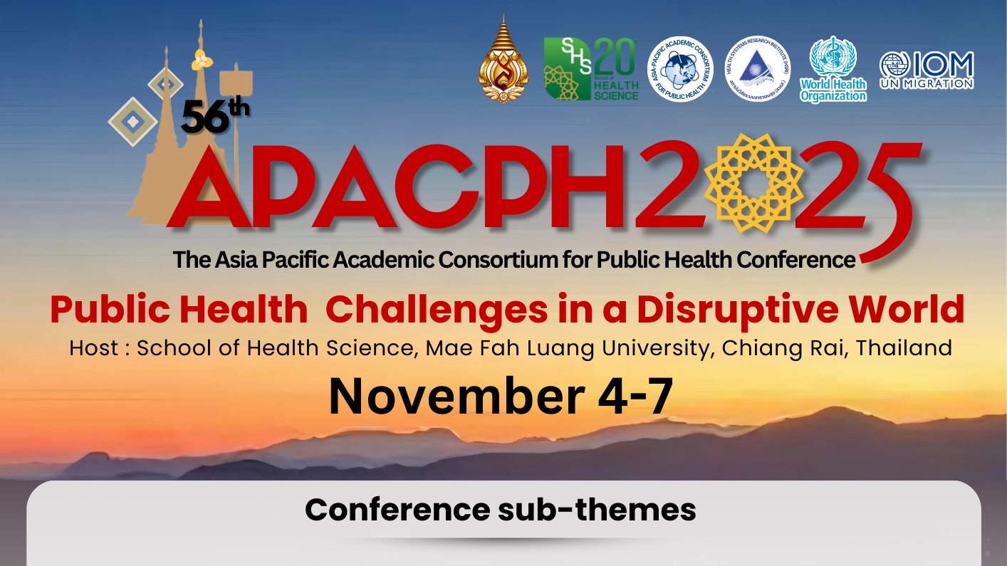 [4-7 พ.ย.] ประชุมวิชาการนานาชาติ the 56th Asia-Pacific Academic Consortium for Public Health (APACPH) 2025